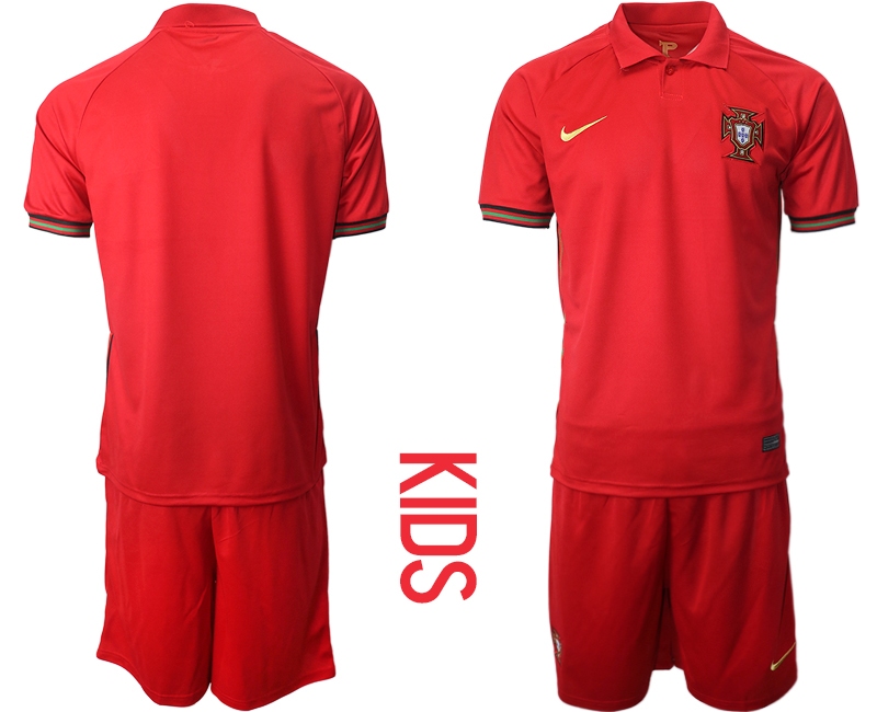 Youth 2021 European Cup Portugal home red Soccer Jersey->portugal jersey->Soccer Country Jersey